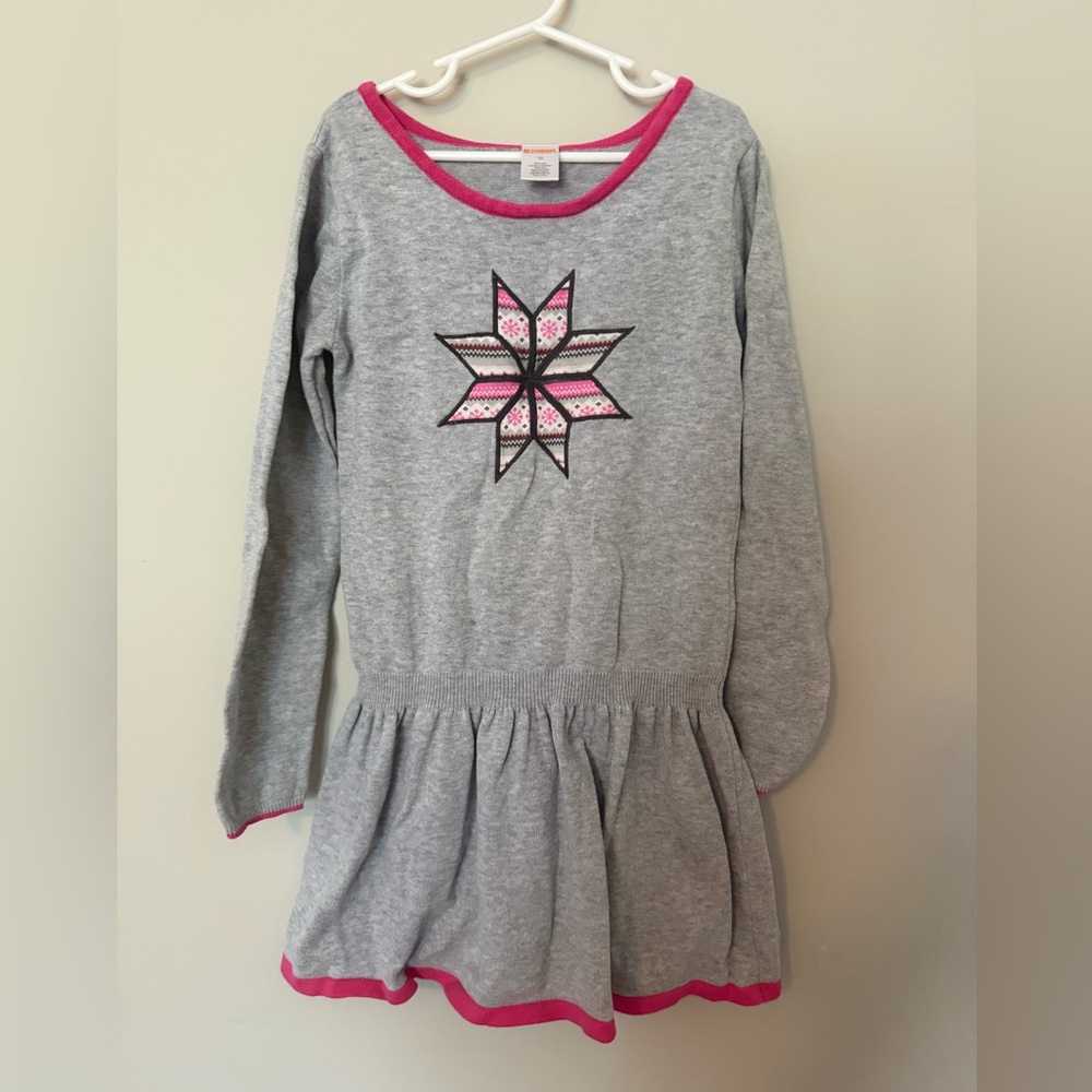 Gymboree girls Heather Gray sweater dress with snowflake
